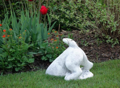 Garden decoration dog terrace stone white figures decorative statue figure